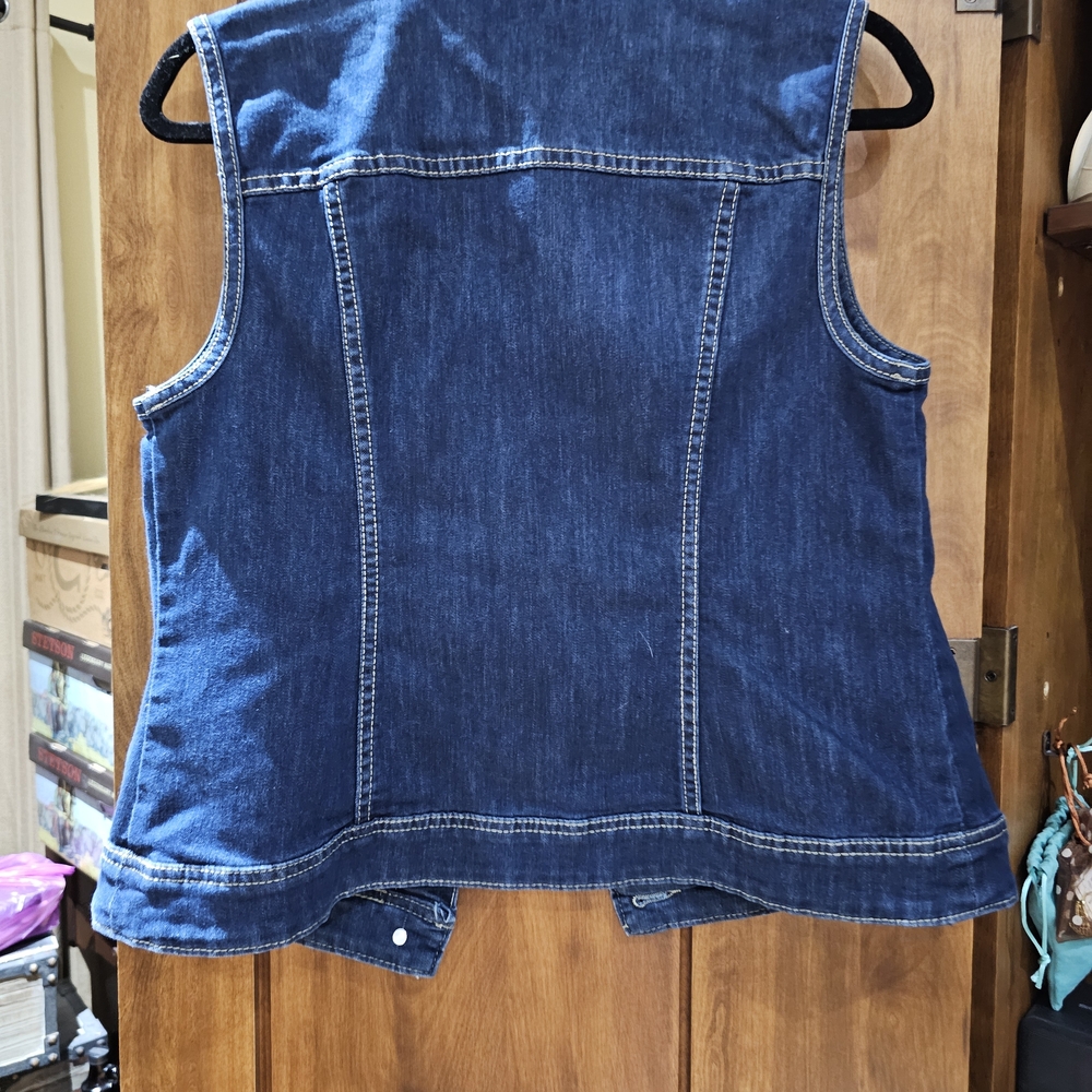 Christopher & Banks Blue Denim Vest - Picture 2 of 5